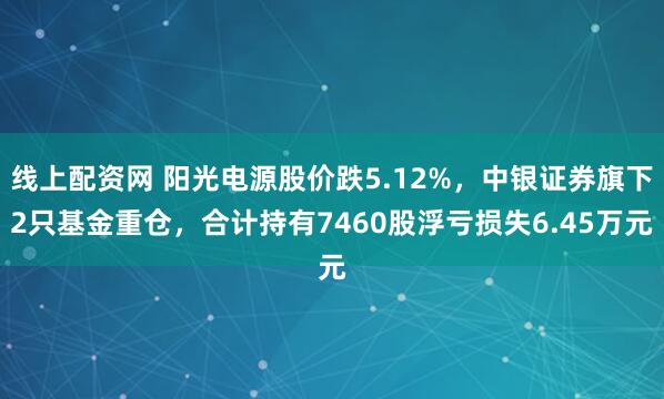 线上配资网 阳光电源股价跌5.12%，中银证券旗下2只基金重仓，合计持有7460股浮亏损失6.45万元